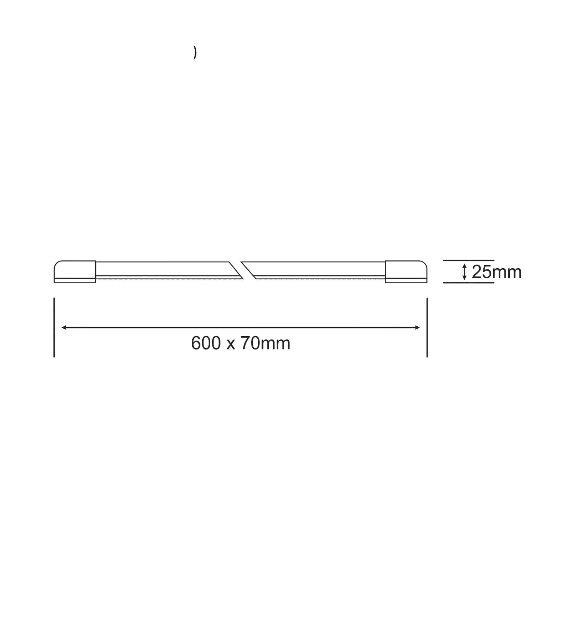 2220020010  Linesta Flat Ecovision Surface LED IP20 0.6m 18W, 4000K, 130°